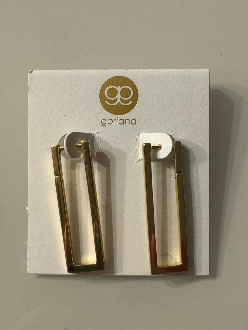 Gorjana Gold Open Rectangle Drop Earrings